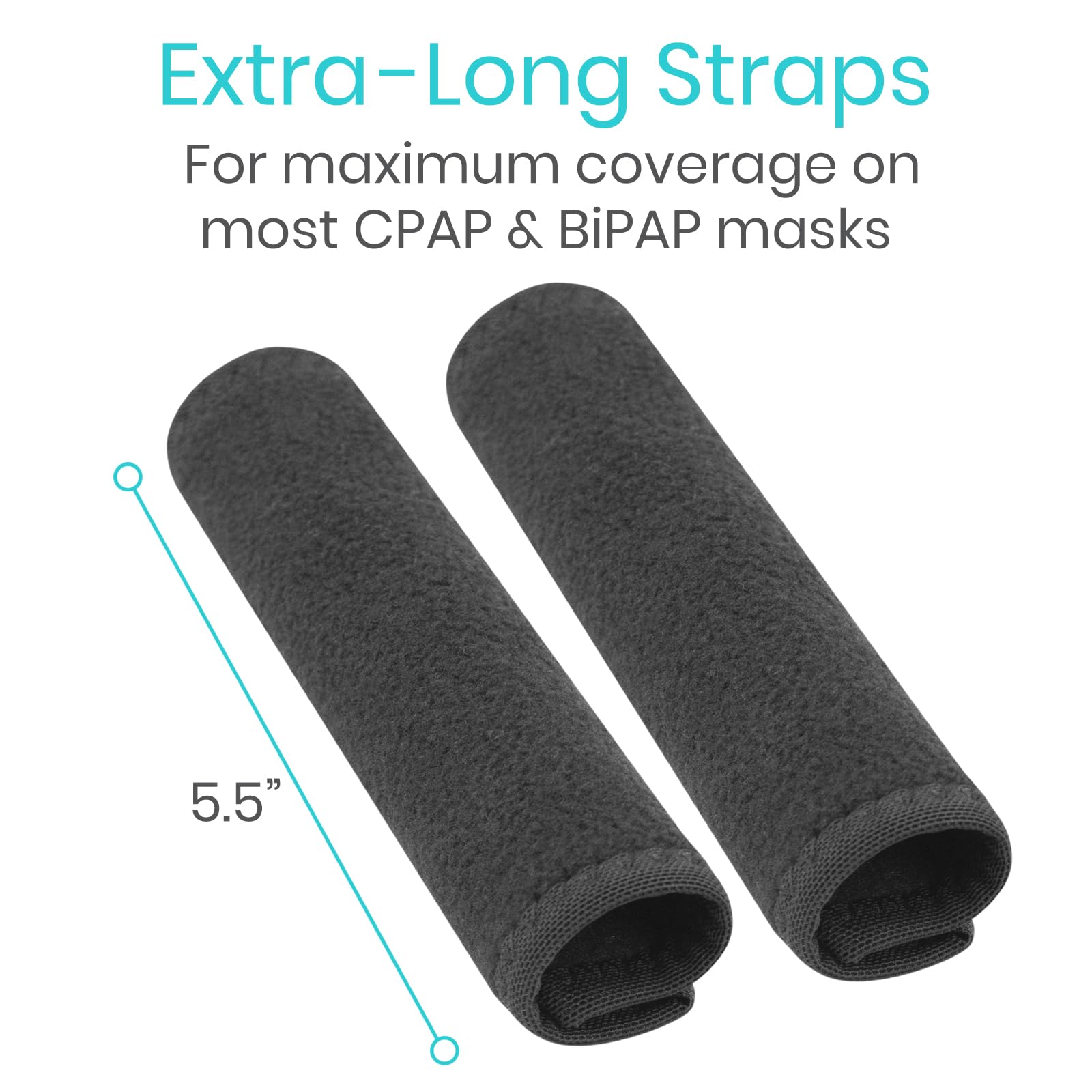 Vive CPAP Strap Covers Mask (4 Pack) - Supplies Pillow, Universal, Machine Washable - Face Cushion for Headgear Users - Accessories - Reduce Pressure, Cheek Red Marks, & Discomfort