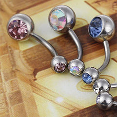 Surgical Steel Belly Button Jewelry, Pack of 5, Body Piercing Jewelry