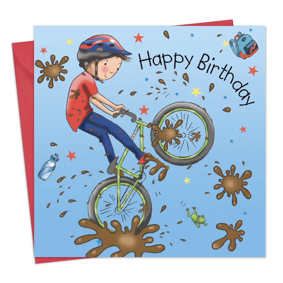 Twizler Happy Birthday Card with Mountain Bike - Boys Birthday Card - Happy Birthday Card Boy - Birthday Card For Boy - Sporty Childrens Birthday Cards - Boys Birthday Presents