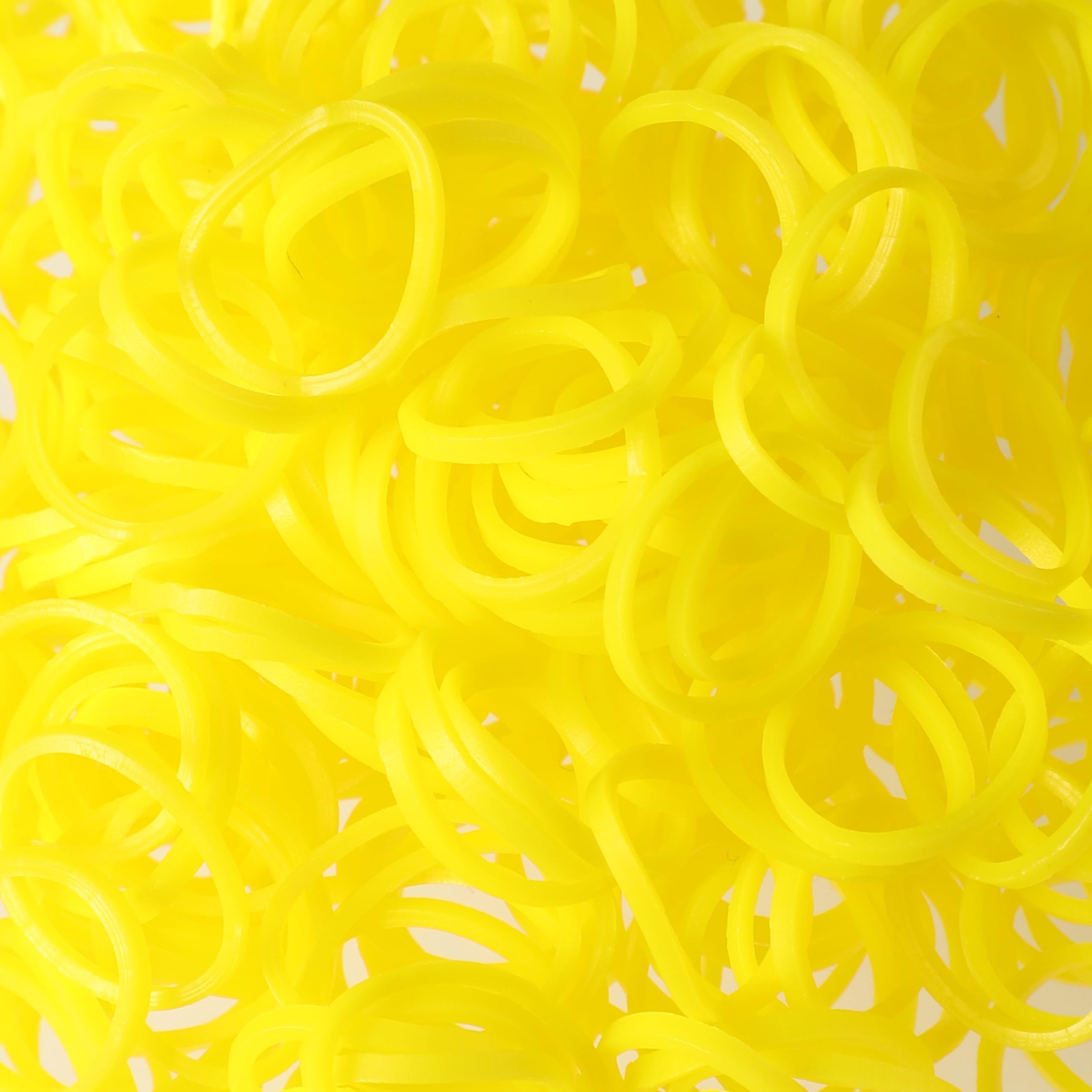 300 Yellow Loom Bands Refill Pack with Hook Tool and Clips Art Craft Friendship Bracelet Jewellery Making Childrens Game