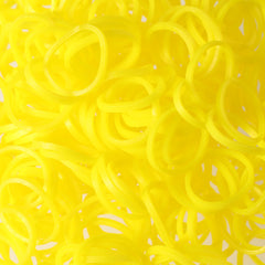 300 Yellow Loom Bands Refill Pack with Hook Tool and Clips Art Craft Friendship Bracelet Jewellery Making Childrens Game