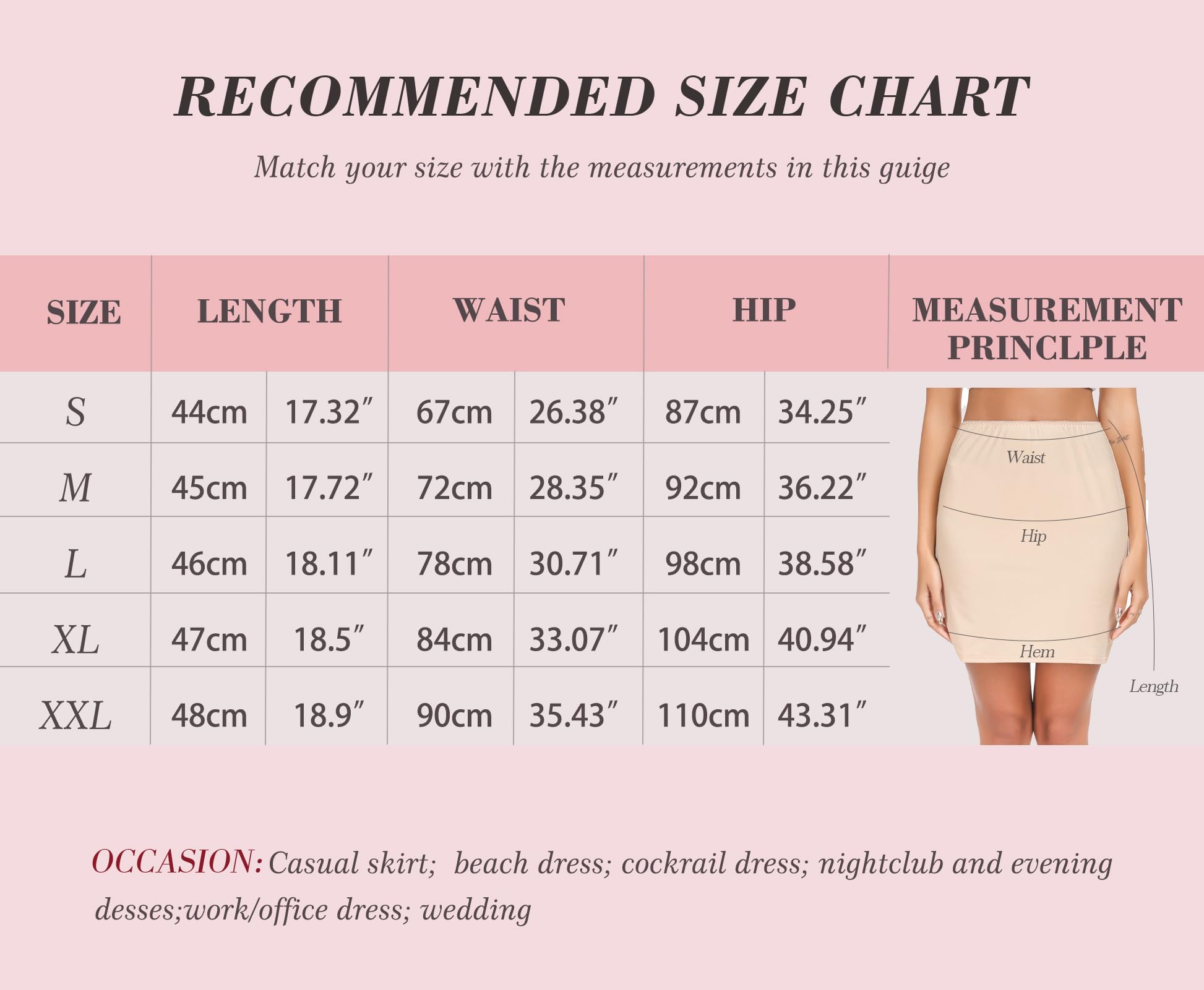 Vlazom Women's Half Slips Soft Cling Resistant Underskirt Short Waist Slips Petticoat for Skirts Underdress B-Nude,M