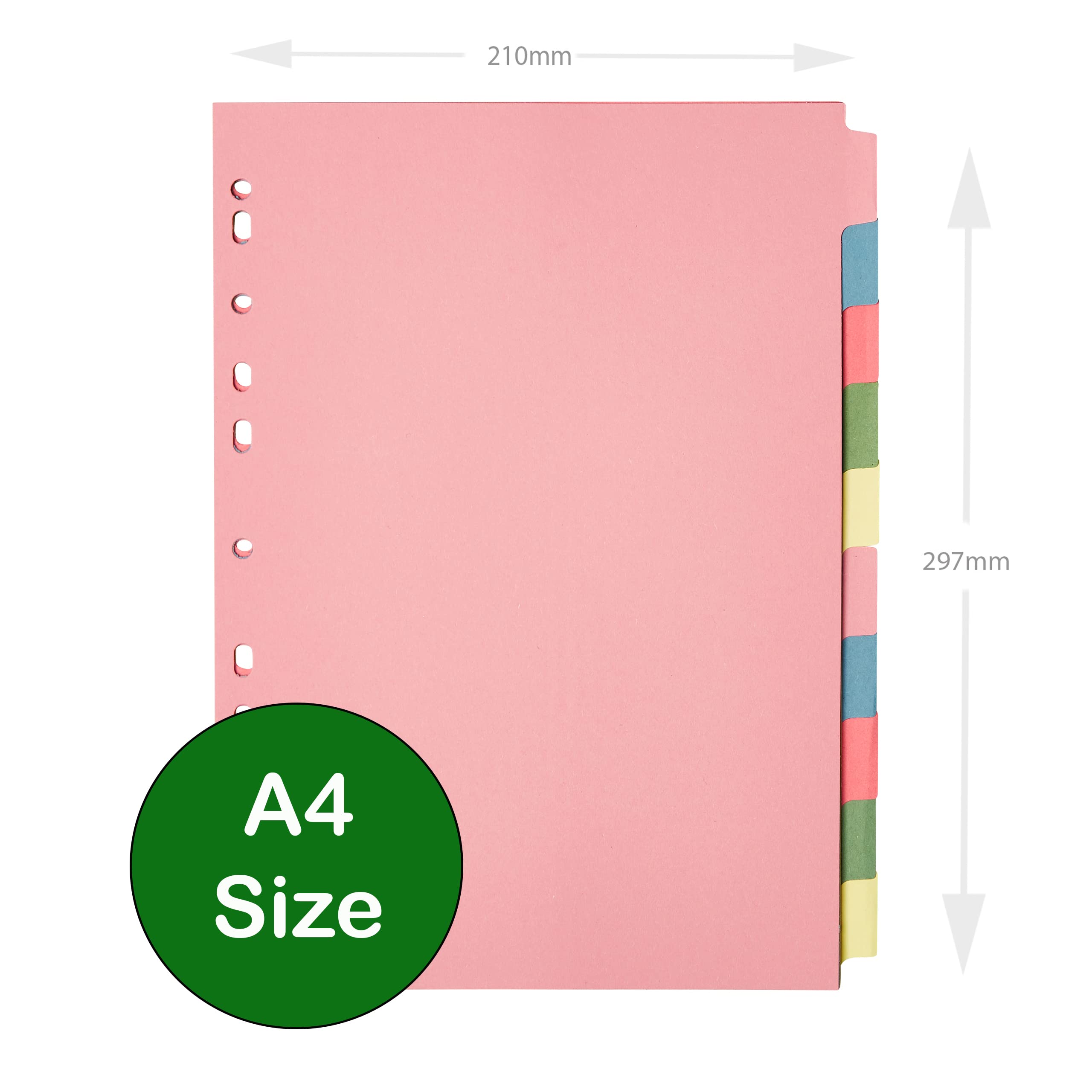 [3 Pack] A4 File Dividers 10 Part   A4 Subject Dividers 10 Part Card Folder Dividers Multi Hole Punched in Assorted Colours   Fit All A4 Portrait File Dividers