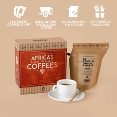 Gourmet Coffee Gift Set for Men & Women – 5 of the Africa’s Finest Single Estate Specialty & Organic Coffees   Brew & Enjoy Anytime, Anywhere   Hamper Style Letterbox Gift Idea for Him & Her