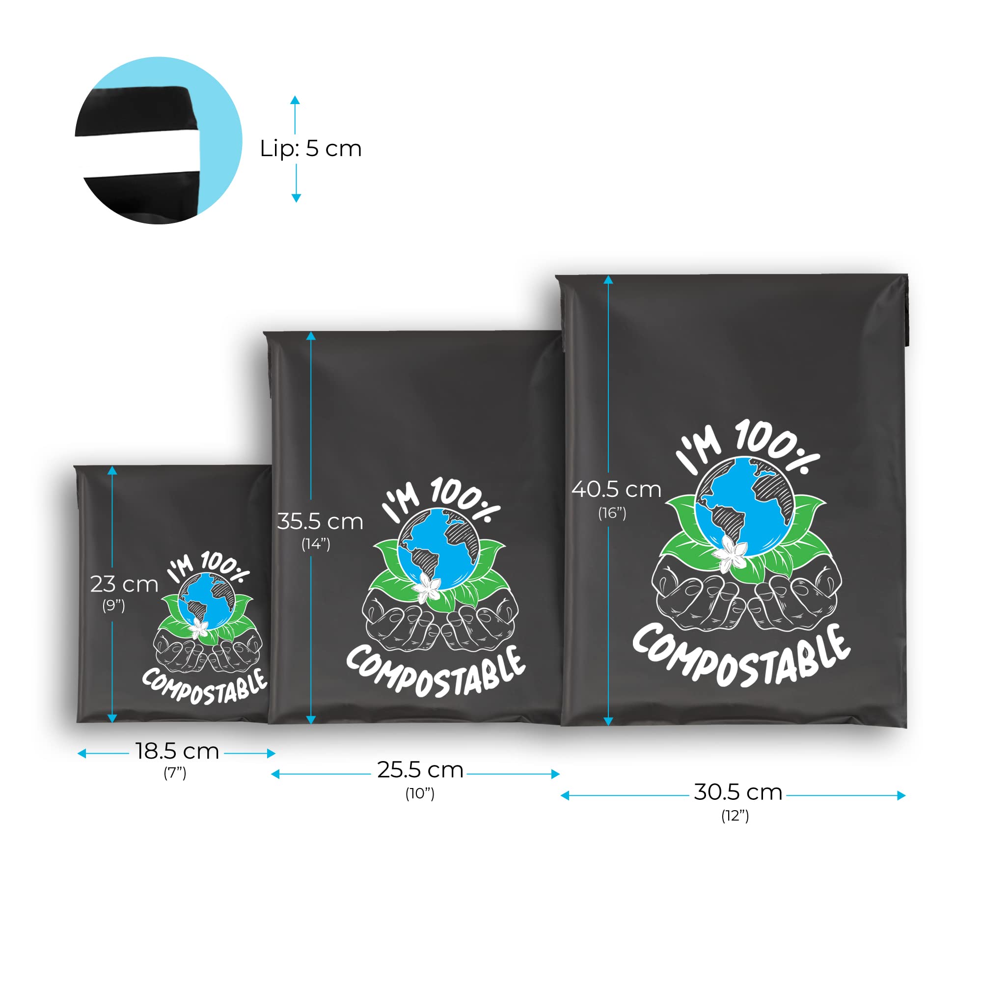 Compostable Mailing Bags,Biodegradable Mailing Bags,Eco Friendly Mailers 10 x 14 inches (25.5 x 35.5 cm)  10PK