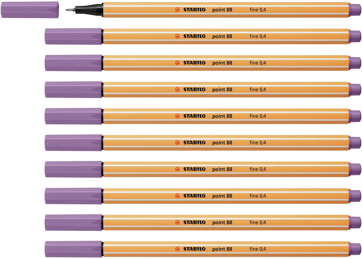 Fineliner - STABILO point 88 - Pack of 10 - Grey Violet