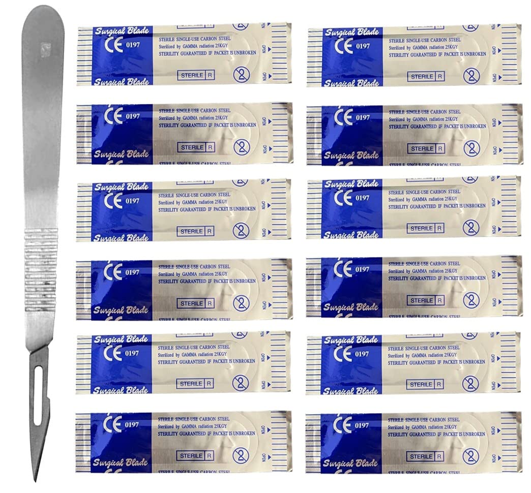 25 pcs Scalpel Blades BP Scalpel Handle NO:-3 Scalpel #11 Idealy for Sign Craft Card Making Cutter Podiatry Dental Medical Vet Students