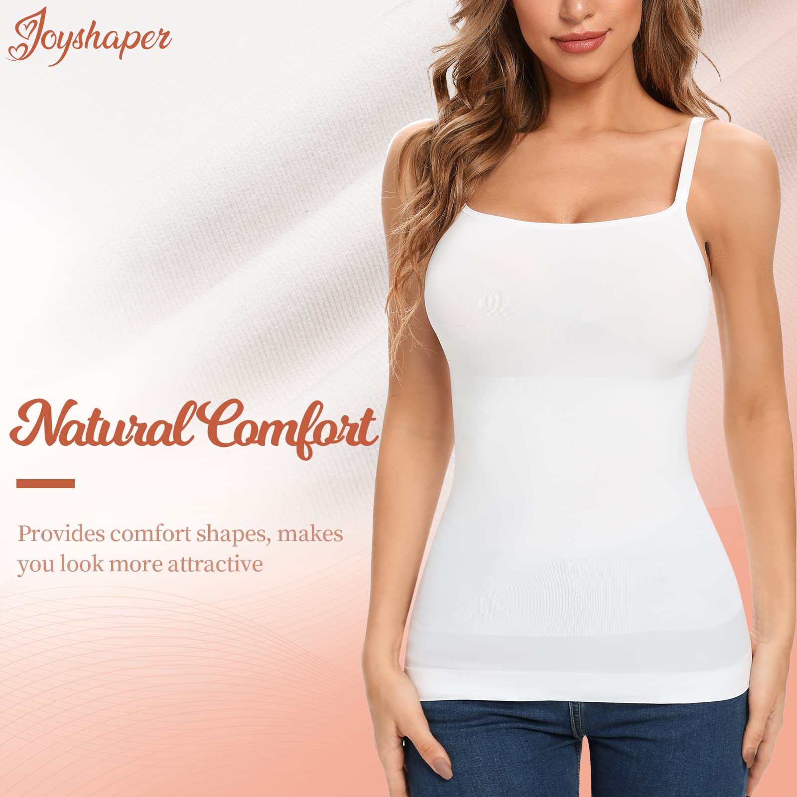 Joyshaper Control Vest Top Shapewear Camisole Tummy Control Body Shaper Cami Top Shaping Underwear White S