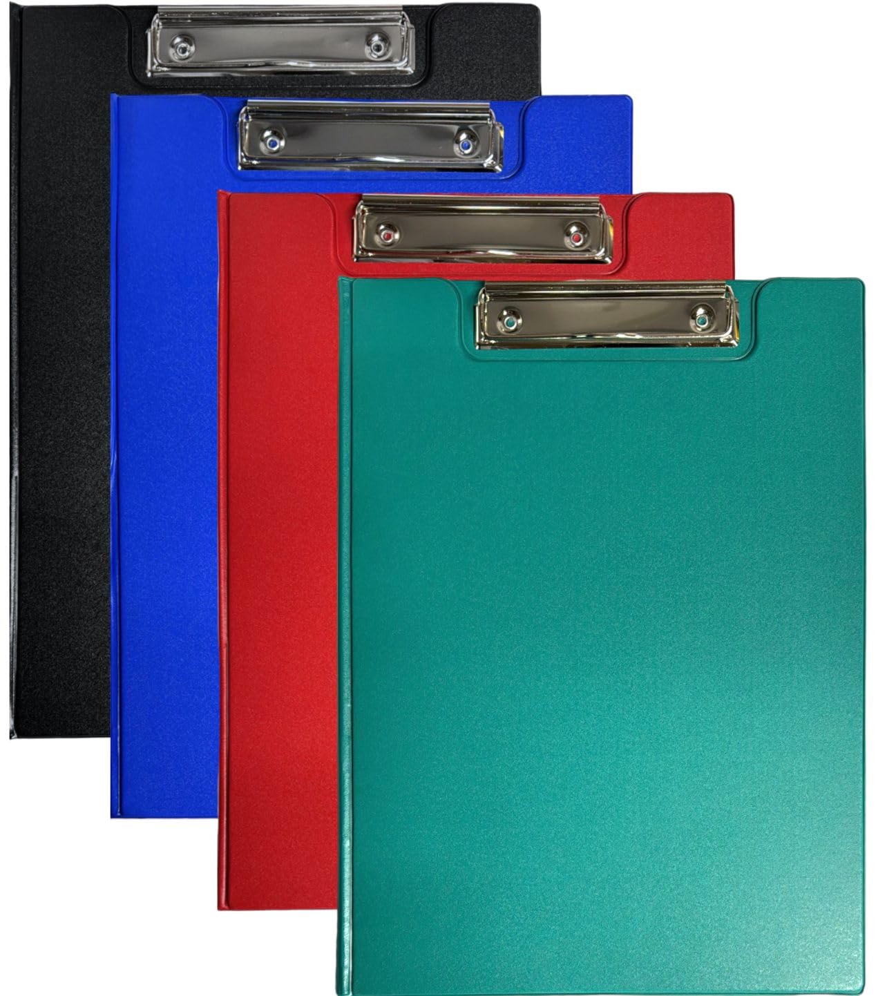 A4 Vinyl Clipboard - Fold Over Cover File Holder Folder Wallet Clip Board Strong (Black)