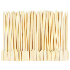 VEYLIN Barbecue Skewers,80pcs Bamboo Paddle Skewers Bamboo Sticks for BBQ Cocktail Sticks (20cm)