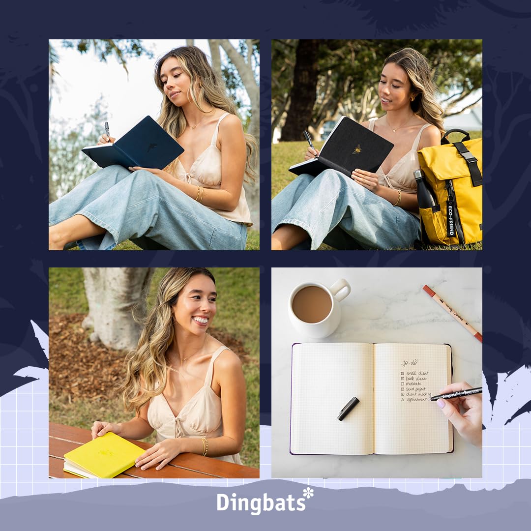 Dingbats* - Wildlife Squared Extra Large A4 Notebook - PU Leather Hardcover Journal for Work, Writing - Pocket, Elastic Closure, Pen Holder, Bookmark