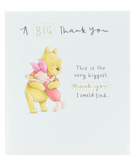 Disney Pooh Bear & Piglet A Big Thank You Greeting Card Cute Greetings Cards