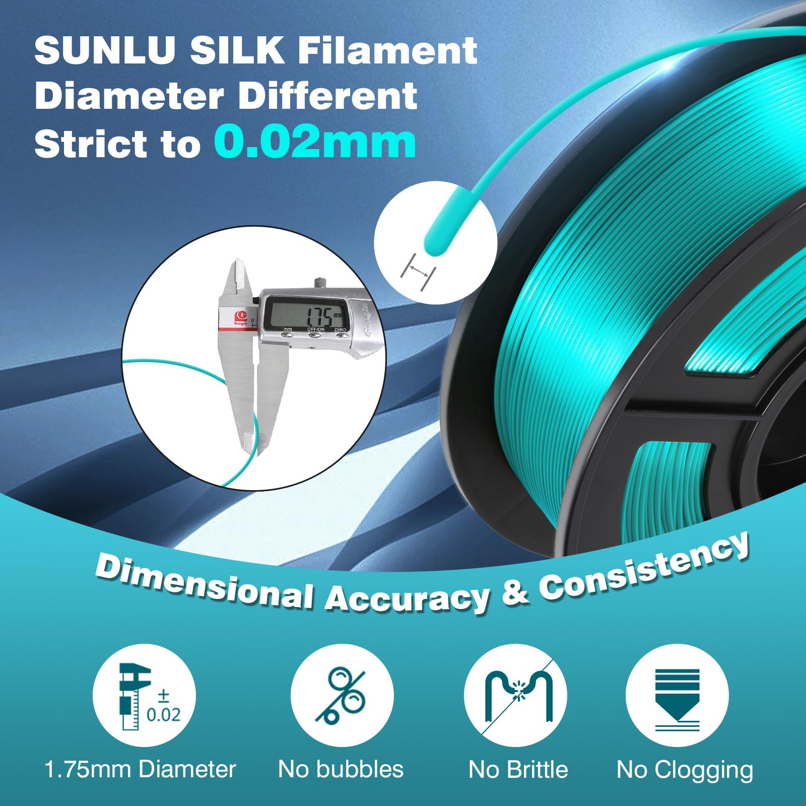 SUNLU Silk PLAand 3D Printer Filament, Shinny Silk PLA Plus Filament 1.75mm with Silky Glossy Surface, Smooth 3D Printing Finish, Brighter Dimensional Accuracy and/- 0.02mm, Brighter Silk Pink