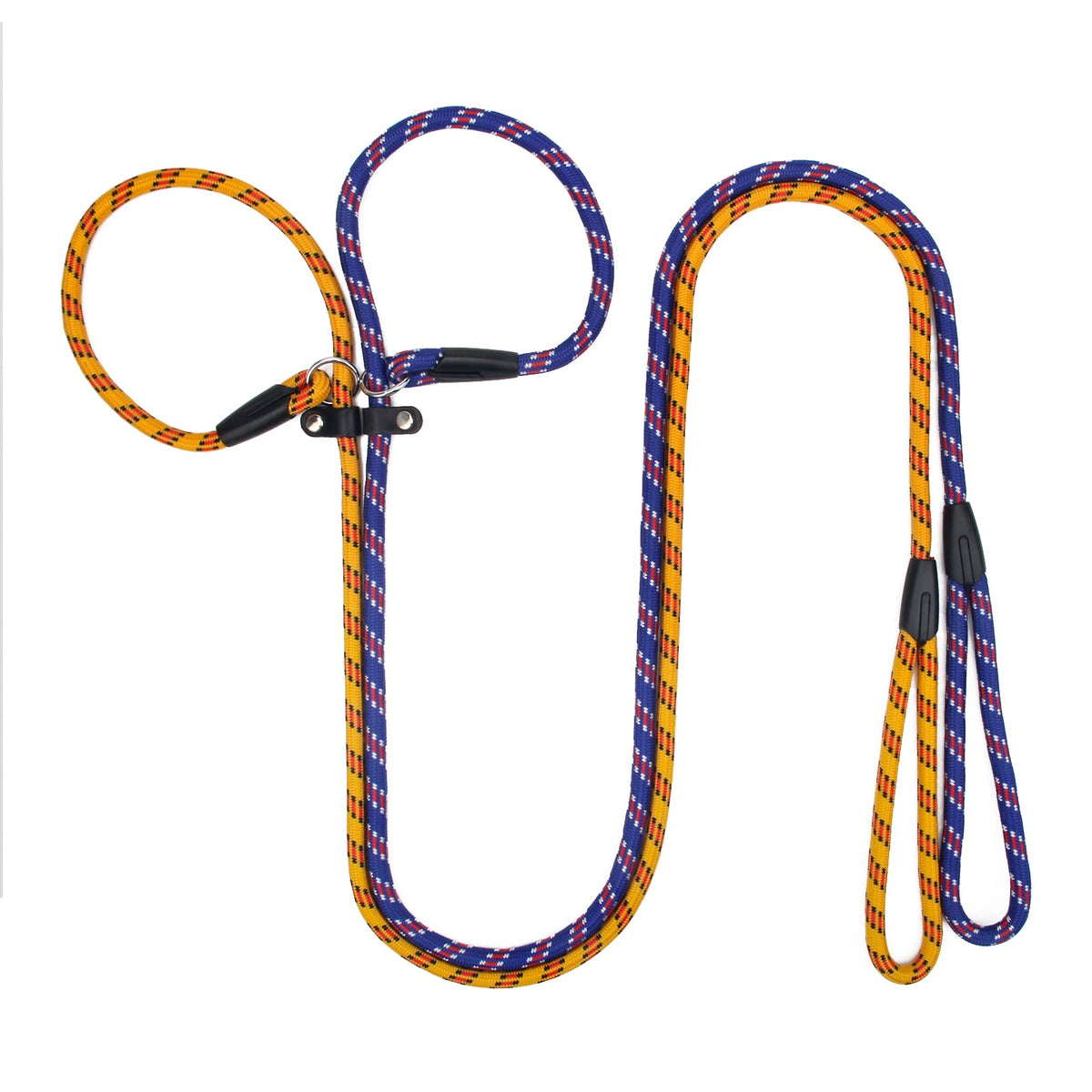 Zhichengbosi 2 PACK Adjustable Dog Leash Nylon Training Lead Leash Durable, Soft Leash For Dogs 10-80 lbs (blueandyellow)