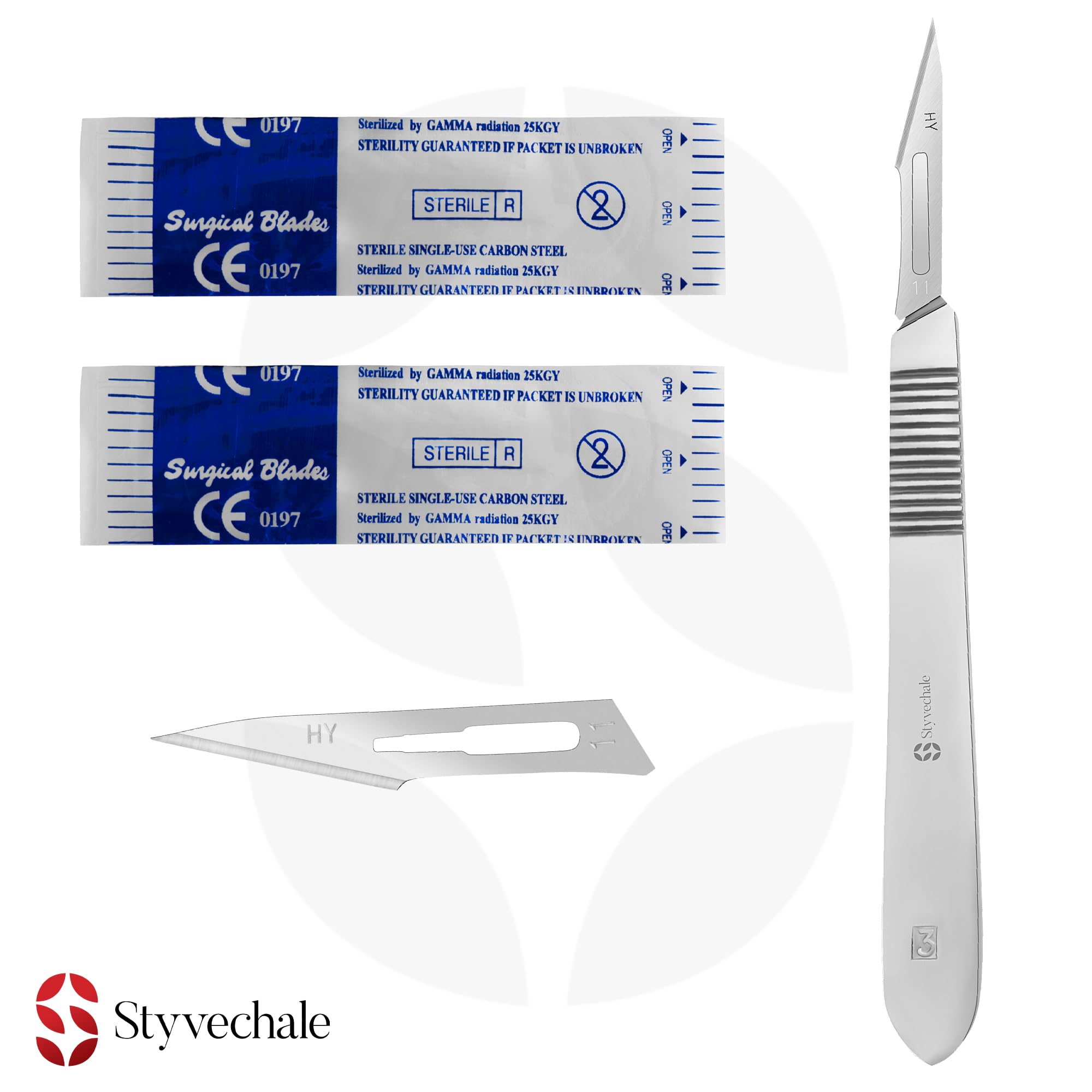 25 pcs Scalpel Blades BP Scalpel Handle NO:-3 Scalpel #11 Idealy for Sign Craft Card Making Cutter Podiatry Dental Medical Vet Students