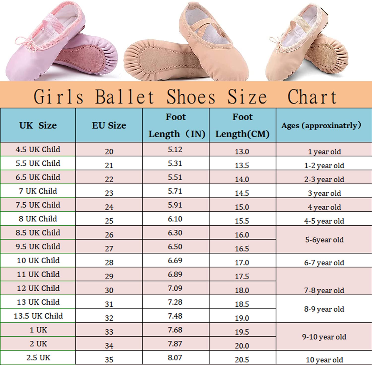 TETSUO Girls Ballet Shoes, Ballerina Slippers Dance Flats for Kids, Toddlers Dancing, Yoga Soft Gymnastic Light Pink