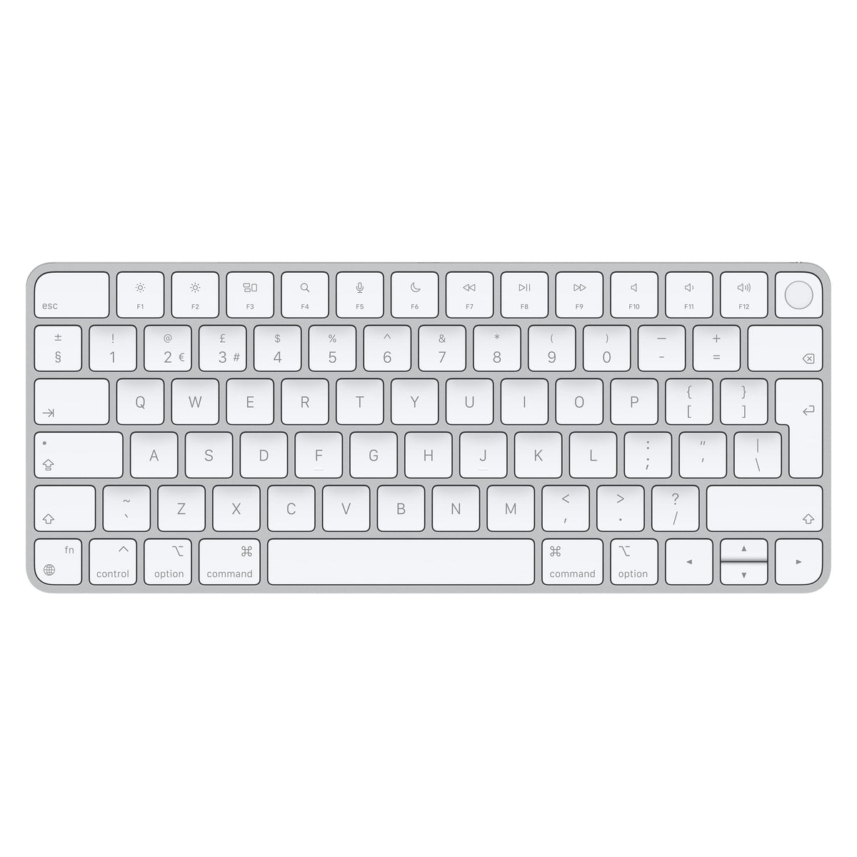 Apple Magic Keyboard with Touch ID: Bluetooth, rechargeable. Works with Mac computers silicon; British English, white keys