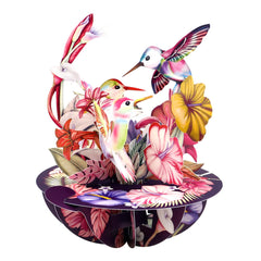 SANTORO Pirouette, 3D Pop Up Greeting Card - Hummingbirds (Blush) - For Her, Him, Mum, Wife, Sister, Daughter, Birthday, Bird Lovers   Thank You Cards For Teacher   Get Well Soon Card