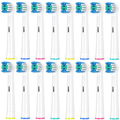 Cokfais Toothbrush Head Compatible with Braun Oral b Electric Toothbrush, Pack of 16 Precision Replacement Brush Heads for Oral-b Pro Smart Vitality Genius Triumph Teen Kids (16White)