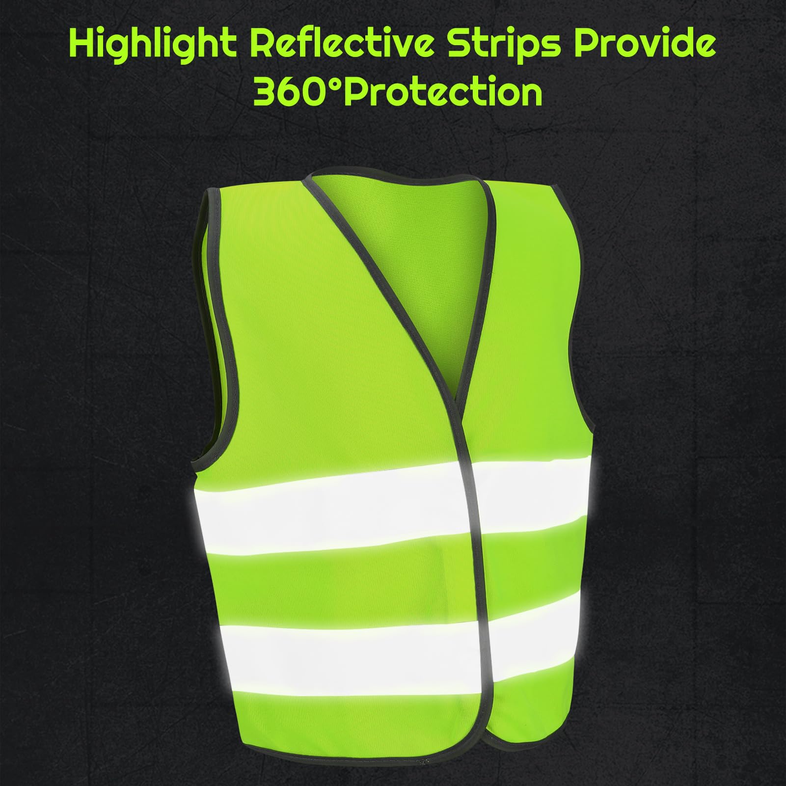 Firtink 2 Pieces Hi Vis Vests for Kids,Kids High Visibility Reflective Vest,High Vis Vests,Hi Vis Safety Vests,High Vis Jacket with Reflective Strips for Kids Outdoor (S)