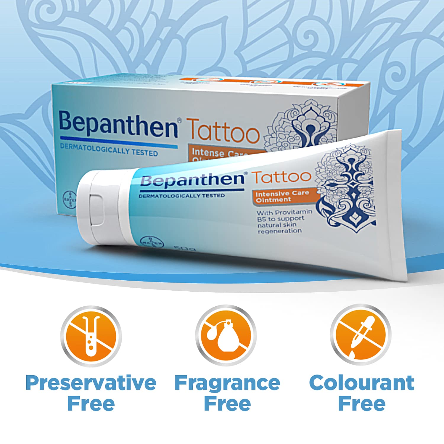 Bepanthen Tattoo Intense Care Ointment, Formulated with Provitamin B5, 50g