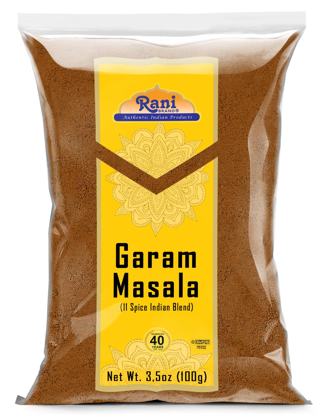 Rani Garam Masala Indian 11 Spice Blend 3.5oz (100g) Salt Free ~ All Natural   Vegan   Gluten Friendly   Non-GMO   Kosher   No Colors   Indian Origin