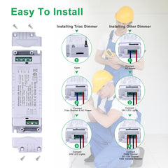 REYLAX LED Driver Dimmable 24V 20W 830mA, Triac & 0-10V&1-10V & PWM & 100k Resistor, AC 240V to 24V DC Transformer, Constant Voltage Thin LED Power Supply, Low Voltage Transformers for LED Lights