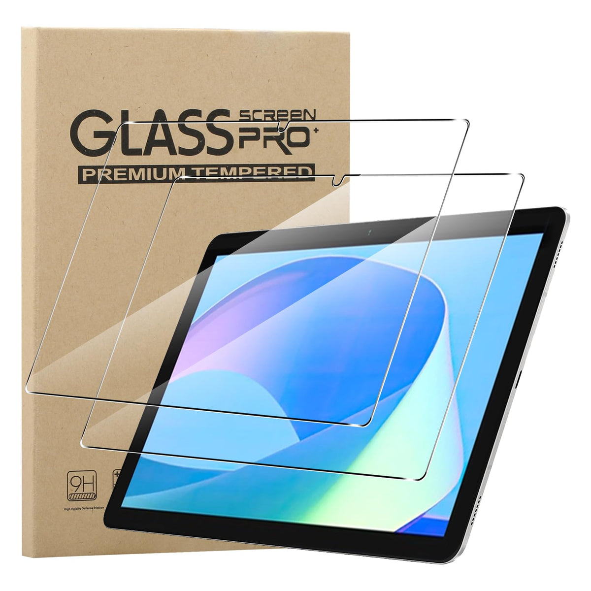 KZIOACSH Screen Protector for DOOGEE U10 Tablet 10 Inch,2 Pack HD Tempered Glass Screen Protector Cover High Hardness Anti-Scratch Anti-Fingerprint Touch Sensitive Protective Screen Film