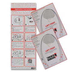 Left Foot Only Big Toe Hole Preventer for Running Shoes and Fabric Footwear. Black self-Adhesive Patches with a Clever applicator. Strong and unnoticeable When Fitted. Also for Footwear Repair