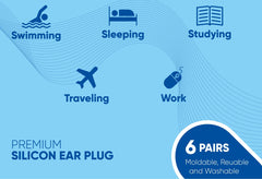 Knoxzy Silicone Ear Plugs for Sleeping Re-Usable Waterproof Noise Cancelling Premium Moldable Ear Plugs for Sleeping, Travelling, Studying Noise Reduction