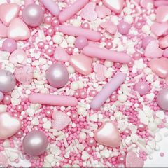 Easter sprinkles pastel Pink White Lilac Sprinkles edible pretty Shimmer hearts chocolate balls rods pearls cupcake cake toppers pastel baby shower girl purple pastel Easter she’s a CUTIE