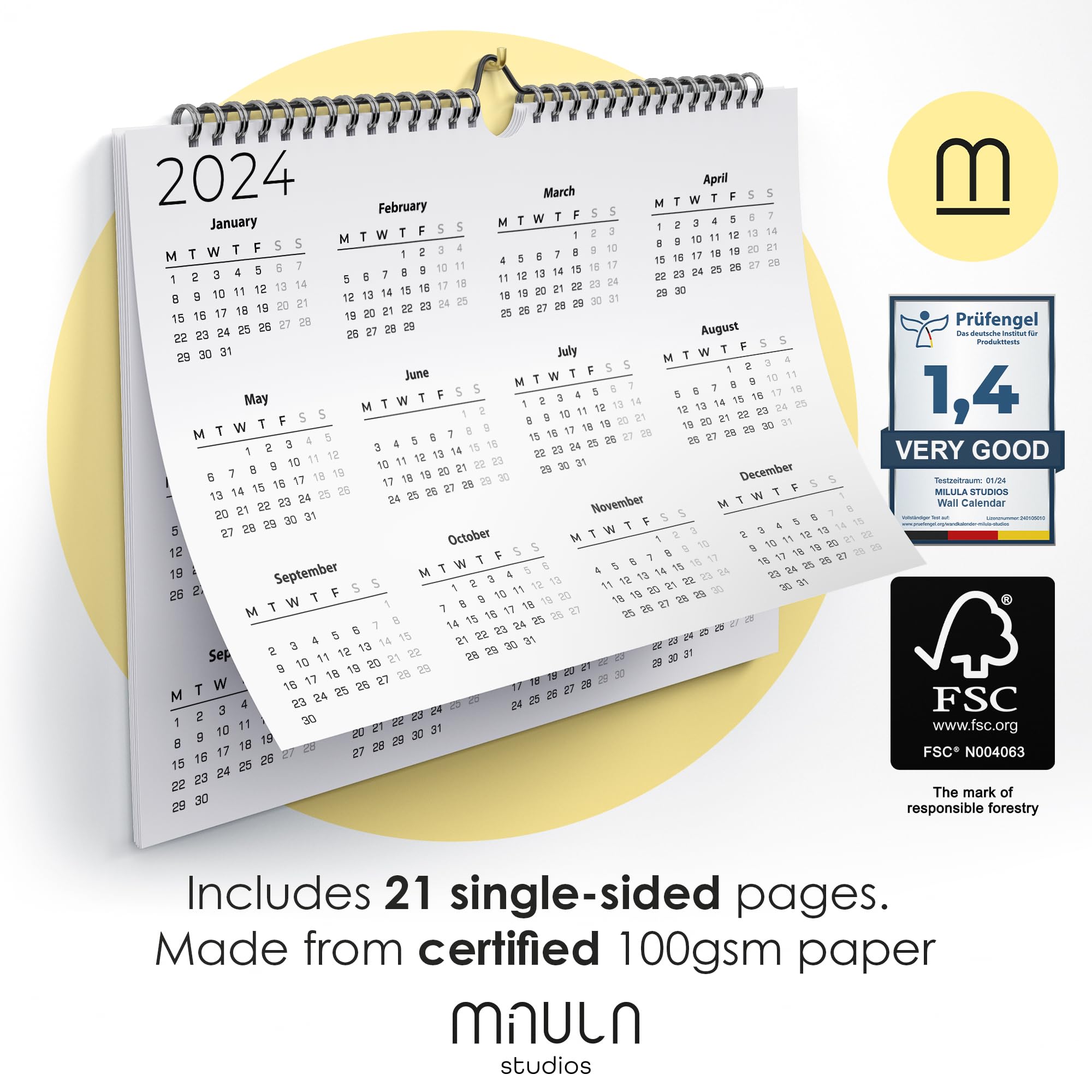 Wall Calendar 2024/25 UK - 2024 2025 Calendar Month to View - July 24 to Dec 25 (18mo) - Family Calendar - Wall Calendar for Easy & Efficient Planning - Calendar 2024/25 UK Family Planner