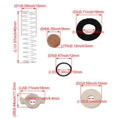 Mxfans Bb Trumpet Cornet Piston Valve Repair Kits w/Valve Guide 12 Felt Washer Replaces Parts