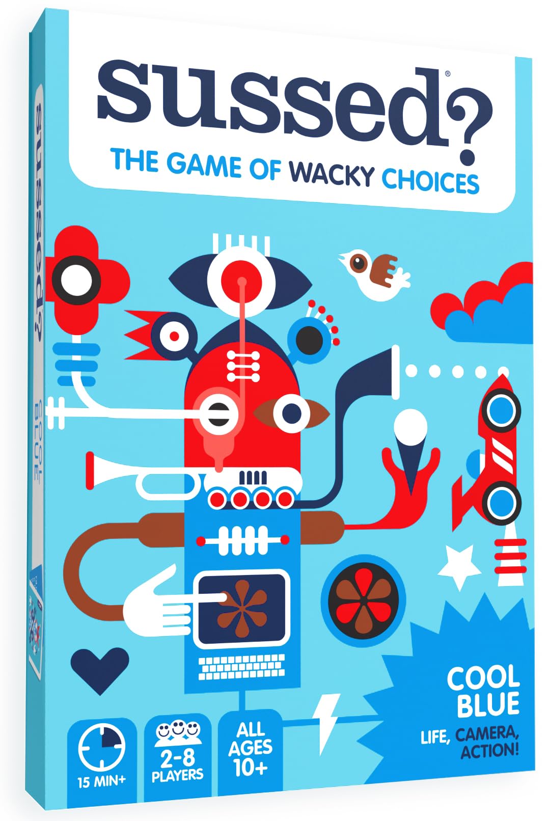 SUSSED The Game of Wacky Choices   Card Game For Teens, Kids 10and, Adults   How Well Do You Know Each Other?   Great Travel Gift   Cool Blue Deck