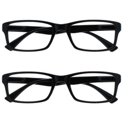 The Reading Glasses Company Black Readers Value 2 Pack Mens Womens UVR2092BK and1.50