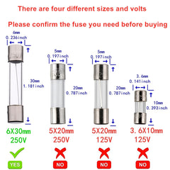 BOJACK 6x30 mm 7 A 250 V 0.24x1.18 Inch F7AL250V 7 amp 250 volt Fast-Blow Glass Fuses(Pack of 18 Pcs)