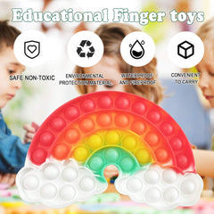 Cykapu Bubble Poppet Fidget Toy, Silicone Rainbow Push Pop Fidget Sensory Toy, Popping Fidget Stress Autism Relief Toy for Parent-Child, Friends, Gift, Party (Cloud)