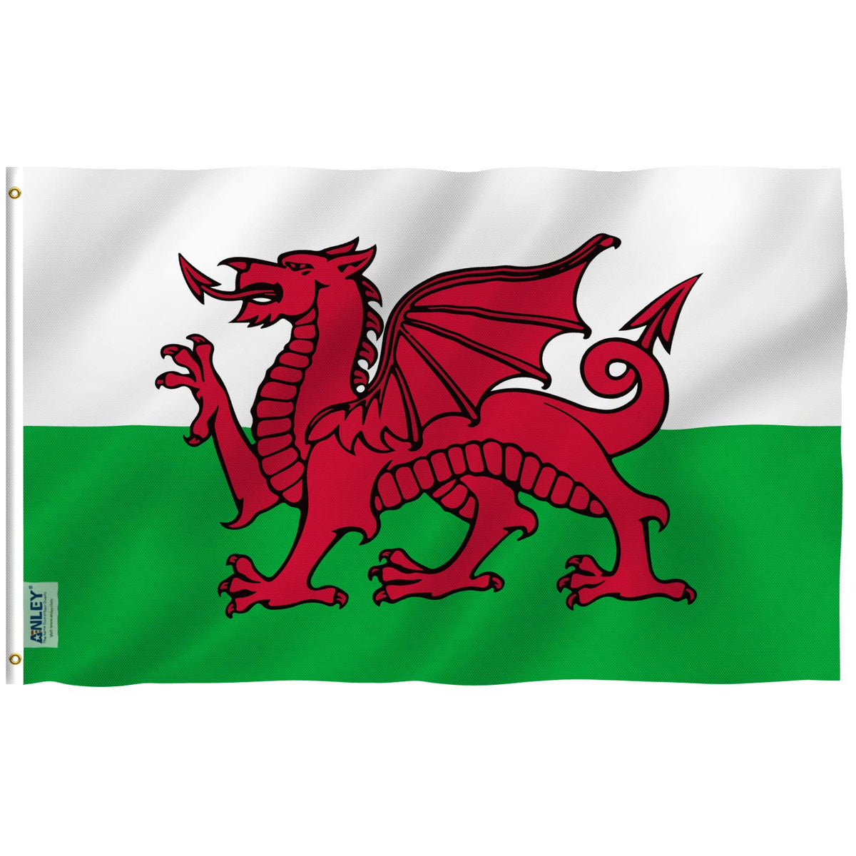 ANLEY Fly Breeze 3x5 Foot Wales Flag - Vivid Color and UV Fade Resistant - Canvas Header and Double Stitched - Welsh National Flags Polyester with Brass Grommets 3 X 5 Ft