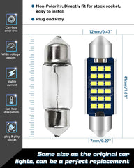 Alopee 578 LED Festoon Bulb, 41mm 1.61'' Festoon LED C5W Bulbs,9-28V 2016 18SMD White 41mm Canbus Error Free Festoon Bulbs for 211-2 569 578 Car Interior Dome Map Courtesy Trunk Light (6pack)