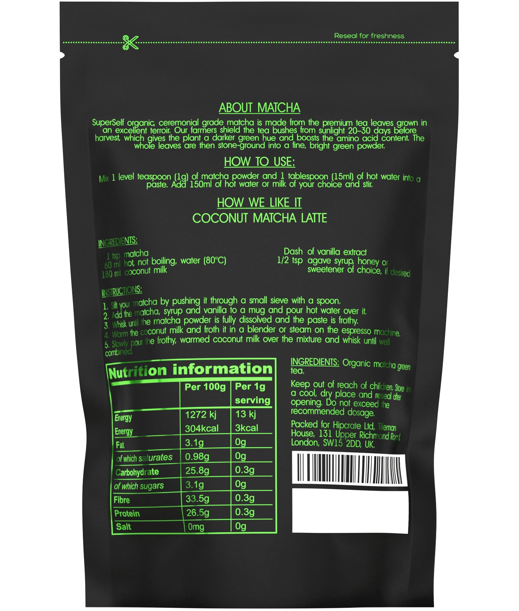 Organic Matcha Green Tea Powder - Ceremonial Grade - 120g (120 servings) - Premium Matcha Tea Powder - Certified Organic by The Soil Association - 100% Pure Stone Ground Tea Leaves - Vegan