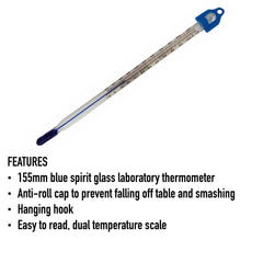 Glass Thermometer -10 to and110 155 mm Water Temperature Thermometer Lab & Scientific Products For Measuring Water Liquid Home Brew Wine and Beer Or For Laboratory Lab Scientific Use Made In UK