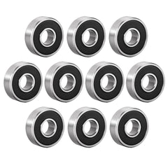 sourcing map 607-2RS Deep Groove Ball Bearing Double Sealed 180017 7mm x 19mm x 6mm High Carbon Steel Z1 Bearings (Pack of 10)