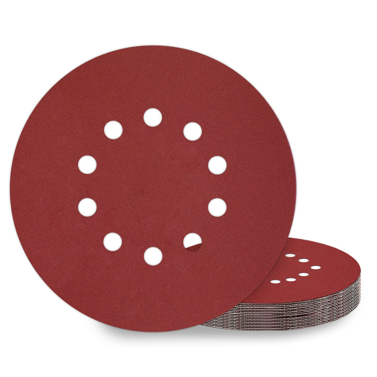 KONGMING 225mm sanding disc 10 Pcs 10 Hole Hook and Loop Grit P320 Sanding pads 9 inch sandpaper for Drywall Sander Long Neck Sander Sanding Giraffe