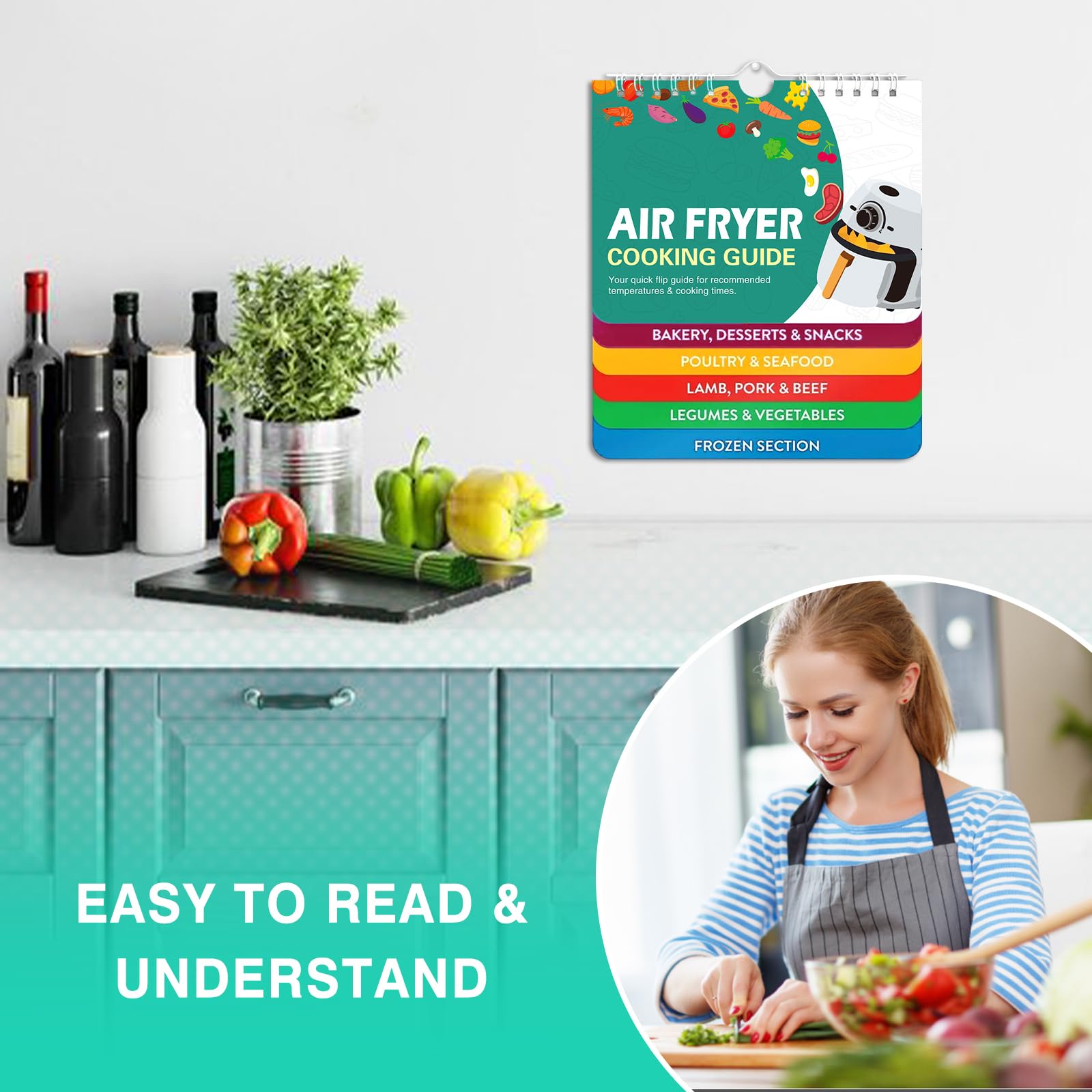 Air Fryer Cookbook Magnetic Cheat Sheet Set Air Fryer Cooking Times Chart Air Fryer Magnetic Cheat Sheet Set Cooking Times Chart Recipes Reference Guide