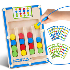 Toys for 4 5 6 Year Old Boy Girls: Kids Montessori Boys Toys Age 4-5-6 Wooden IQ Puzzle Game Birthday Gifts for 4-7 Year Old Boys Educational Learning Toys for 3and Year Olds Magnetic Maze with 20 Cards