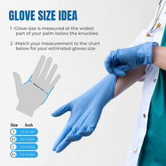 Surgicals Powder Free Nitrile Gloves, Food Grade,Hand Gloves - 100 Count - Blue (100, Medium)