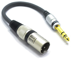 VITALCO XLR Male to 6.35 Jack Stereo Male Adapter 1/4 Jack TRS to 3 Pin Microphone Audio Cable