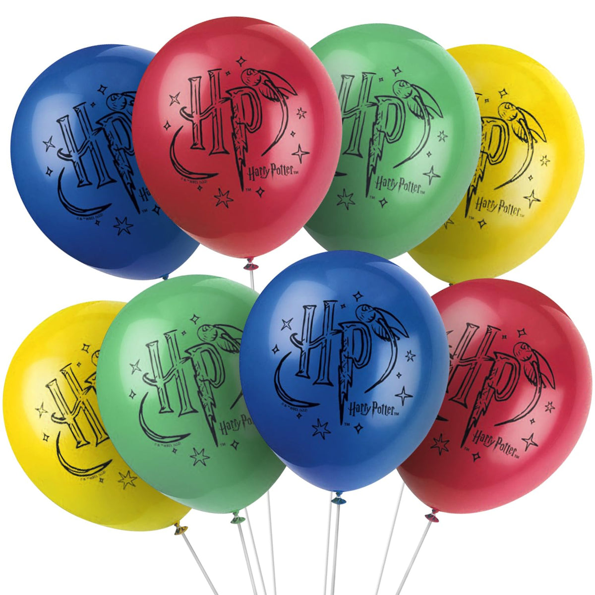 Unique 23585 Harry Potter Latex Balloons-30 cm Party-Pack of 8, Multicolour, 12 inches