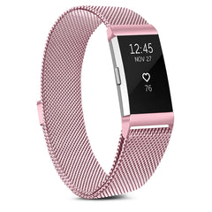 Oumida for Fitbit Charge 2 Straps for Women Men,Replacement Metal Strap for Fitbit Charge 2 Replacement Strap, Adjustable Wristbands with Magnet Lock for Fitbit Charge 2(Rose,S)