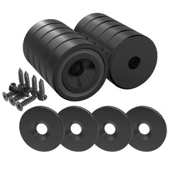 Magnetpro 12 Pieces Magnet 25 LB Force 20 x 7 mm with Countersunk Hole and Steel Capsule, Black Pot Magnets with Screws and 12 Steel Counterparts